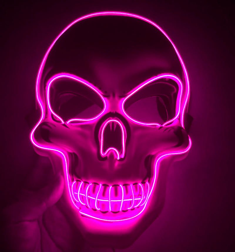 halloween 2023 skeleton mask led glow scary mask - 8